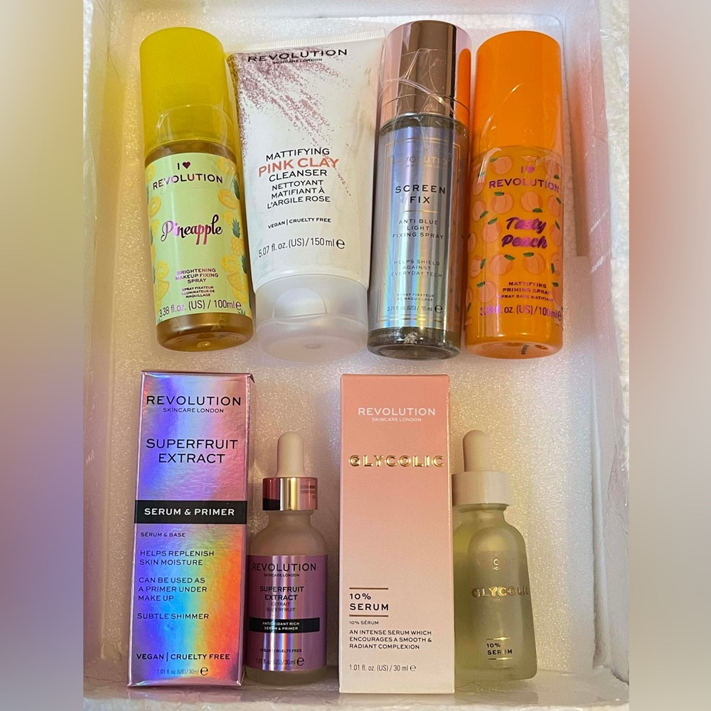 6 PC Revolution & NYX Serum, Setting Spray & Cleanser Skincare Collection Bundle - Picture 1 of 12